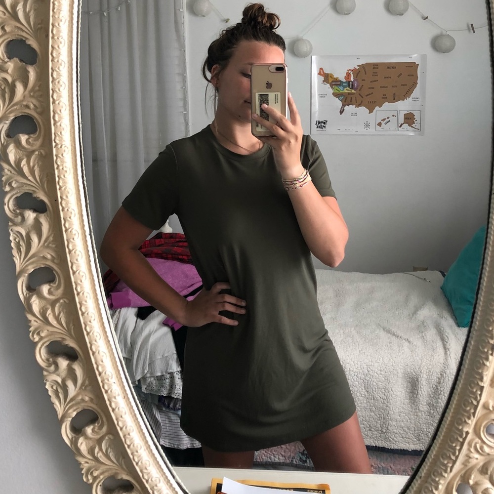 Olive Green T-Shirt Dress